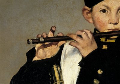 Um tocador de flauta. Detalhe. Pintura de Edouard Manet de Édouard Manet