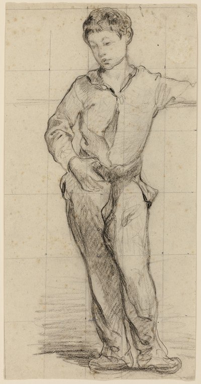 Atribuída a Édouard Manet - Jovem de pé (Léon Leenhoff) (frente), 1864-65 de Édouard Manet