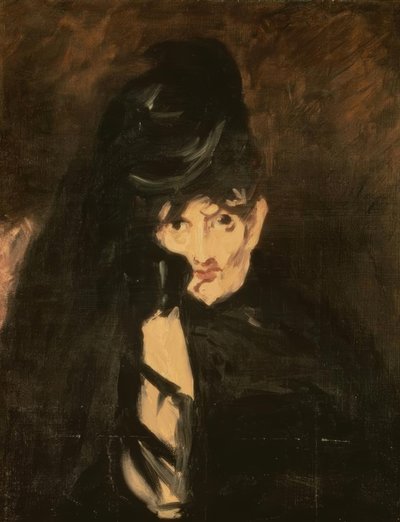 Berthe Morisot de chapéu de luto com véu longo de Édouard Manet