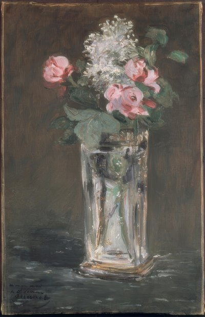 Flores num vaso de cristal de Édouard Manet