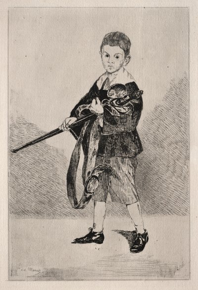 Criança com espada, girada para a esquerda. de Édouard Manet