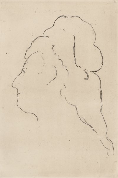 Eva Gonzales, perfil virado para a esquerda, 1870 de Édouard Manet