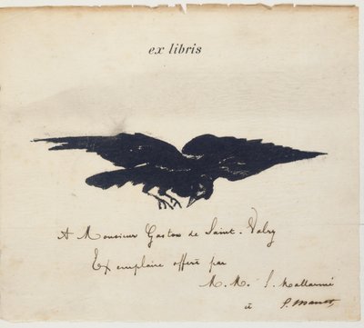 Ex-libris litografado por Edouard Manet para ilustrar: Edgar Allen POE. O corvo. O corvo. Tradução de Stéphane Mallarmé com ilustrações de Edouard Manet de Édouard Manet