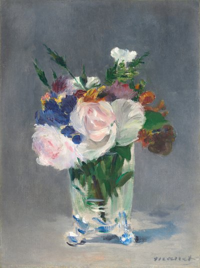 Flores em um vaso de cristal de Édouard Manet