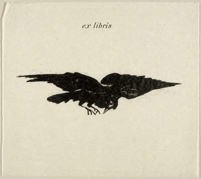 Flying Raven: ex libris, de The Raven (Le Corbeau) de Édouard Manet