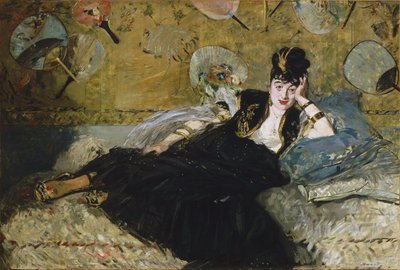 Francês:  La dame aux éventails Mulher com leques de Édouard Manet
