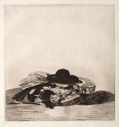 Frontispício de uma edição de gravuras: Chapéu e guitarra de Édouard Manet