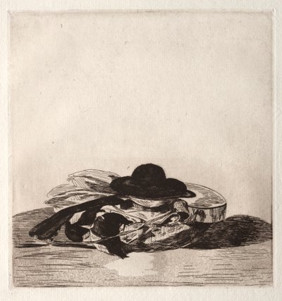 Frontispício para uma edição de gravuras: chapéu e guitarra, 1862. de Édouard Manet