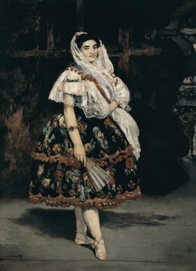 Retrato a todo o comprimento de Lola de Valencia - óleo sobre tela de Édouard Manet