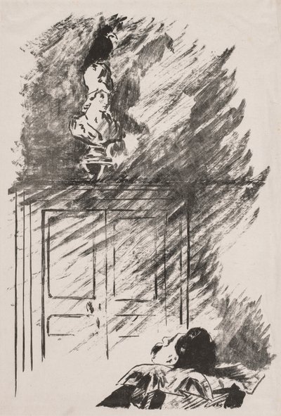 Ilustração para o corvo por Edgar Allan Poe. de Édouard Manet