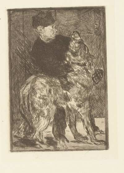 O rapaz brinca com o cão
Le garçon et le chien de Édouard Manet