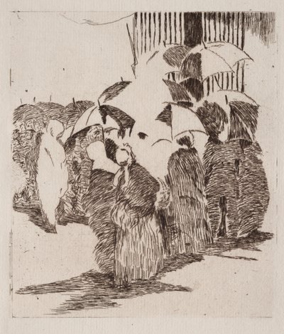 A fila antes do boucherie. de Édouard Manet