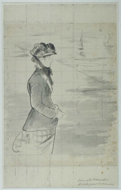 Manet - Annabel Lee de pé junto ao mar, cerca de 1881 de Édouard Manet