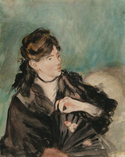 Manet - Retrato de Berthe Morisot com um leque, 1874 de Édouard Manet