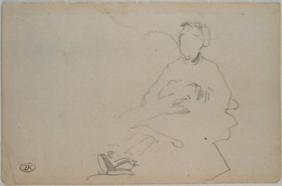 Manet - Esboço de uma mulher sentada (folha de um caderno de esboços), cerca de 1864-1868 de Édouard Manet