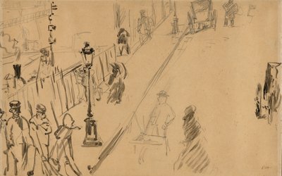 Manet - A rue Mosnier com candeeiro a gás, 1878 de Édouard Manet