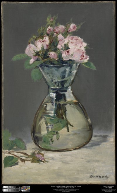 Rosas-musgosas numa jarra de Édouard Manet