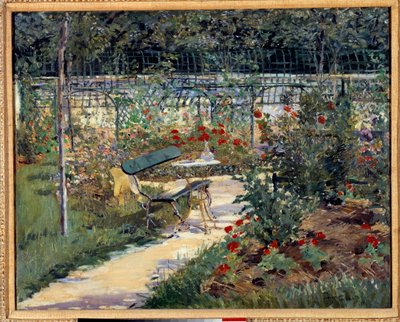 O meu jardim, o banco. Pintura de Edouard Manet (1832-1883) de Édouard Manet