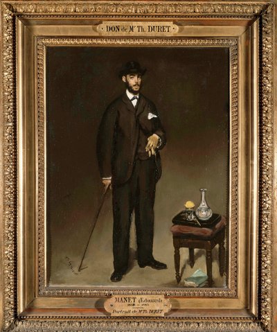 Portrait en pied de Theodore Duret (1838-1927), colecionador e crítico de arte Pintura de Edouard Manet (1832-1883) 1868 Sun. 0,43x0,35 m Paris, musee du petit palais - Retrato de Theodore Duret (1838-1927), colecionador e crítico de arte. Pintura de Ed de Édouard Manet