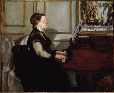 Retrato de Madame Manet (Suzanne Leenhoff) ao piano (óleo sobre tela) de Édouard Manet