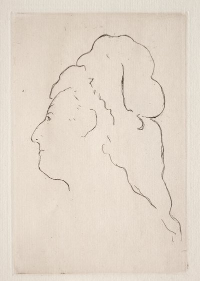 Perfil de Eva Gonzales virado para a esquerda, c. 1869 de Édouard Manet