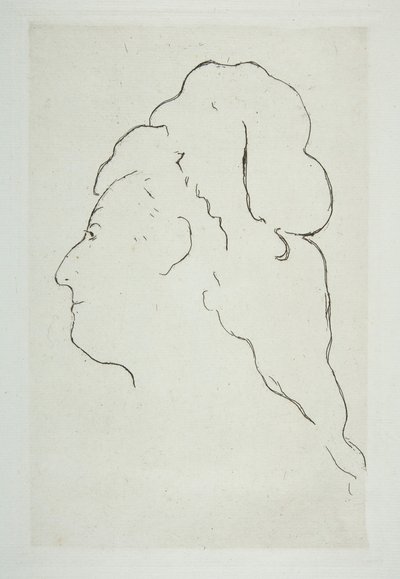 Perfil de Eva Gonzales virado para a esquerda, ca. 1870. de Édouard Manet