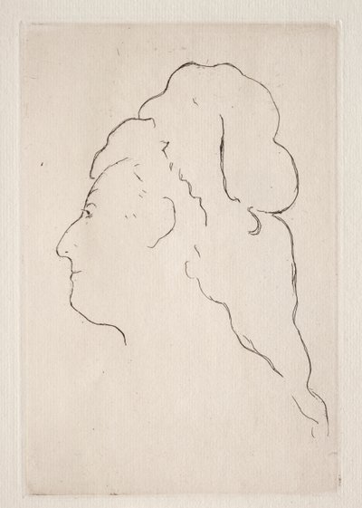 Perfil de Eva Gonzalès virado para a esquerda de Édouard Manet