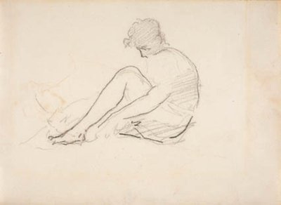 Mulher Sentada (Um Esboço Leve da Cabeça de um Homem) de Édouard Manet