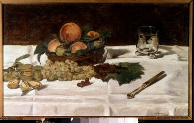 Natureza morta, frutos sobre uma mesa Pintura de Edouard Manet (1832-1883) 1864 Sol. 0,45x0,73 m Paris, musee d