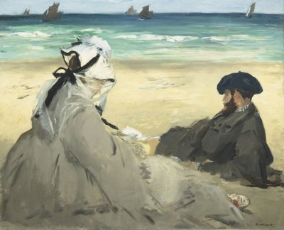 Na praia de Édouard Manet