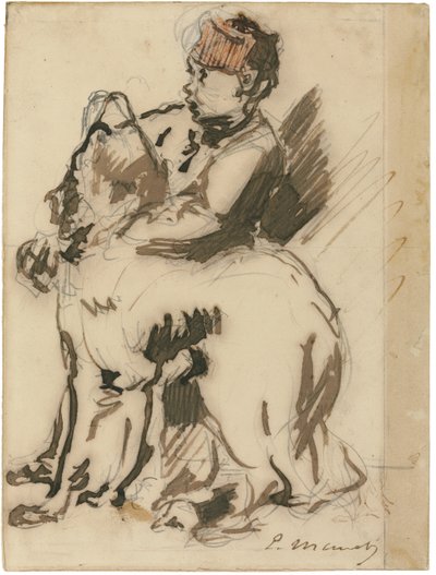 A criança e o cachorro de Édouard Manet