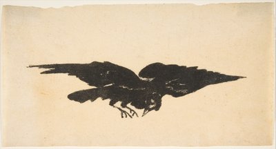 O corvo voador, Ex Libris para o corvo por Edgar Allan Poe, 1875. de Édouard Manet