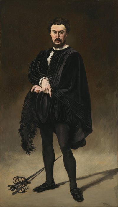 O Ator Trágico (Rouvière como Hamlet) de Édouard Manet