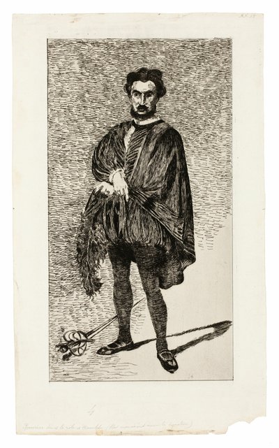 O ator trágico (Rouvière no papel de Hamlet) de Édouard Manet