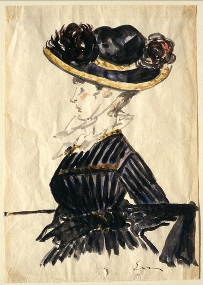 Mulher com chapéu grande de Édouard Manet