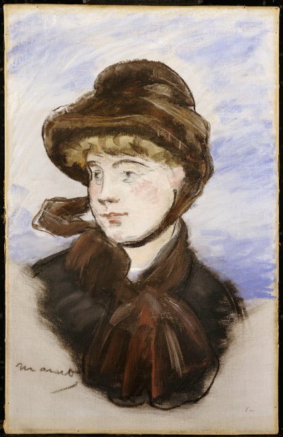 Moça de chapéu marrom, 1882 de Édouard Manet