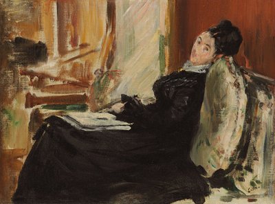 Jovem mulher com livro; Jovem mulher com livro, c.1875 de Édouard Manet