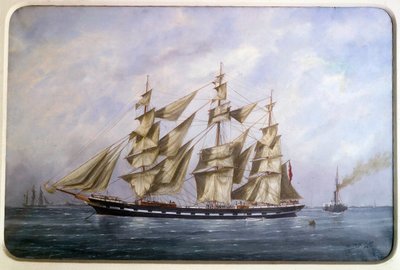 O Rossdhu, três esteiras inglesas com aguarela seca de Edouard Adam (1847-1929) 1882 Paris, Musee de la Marine de Edouard Marie Adam