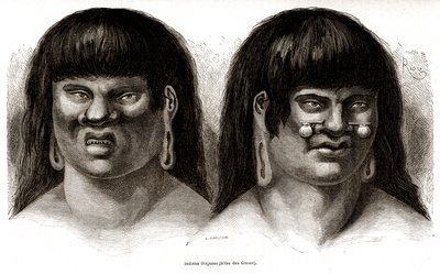 Casal de índios peruanos Orejones (tribo Ccotos) de Edouard Riou