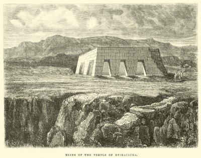 Ruínas do Templo de Huiracocha de Edouard Riou