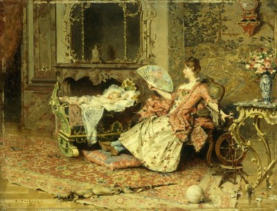 Assistindo o bebê de Edouard Toudouze