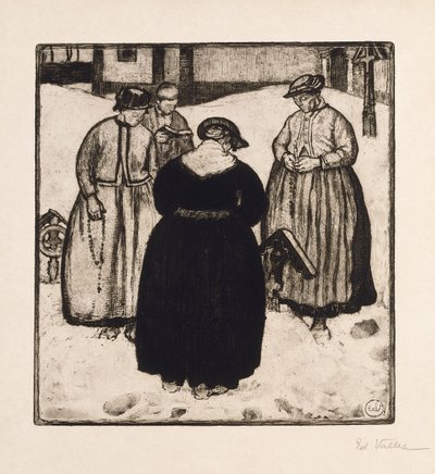 Em torno de um túmulo; Em torno de uma tumba (gravura e água-tinta) de Edouard Vallet