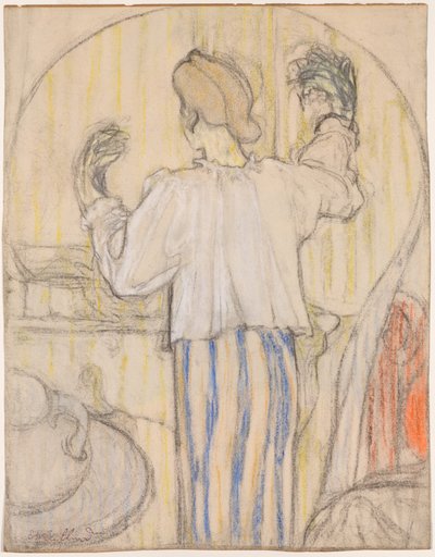Em frente ao espelho (frente) de Edouard Vuillard