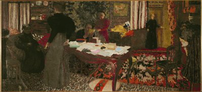 Grand Interieur com seis caracteres de Edouard Vuillard