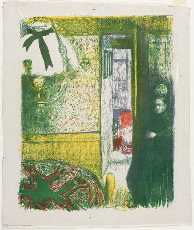 Interior com uma lâmpada pendurada de Edouard Vuillard