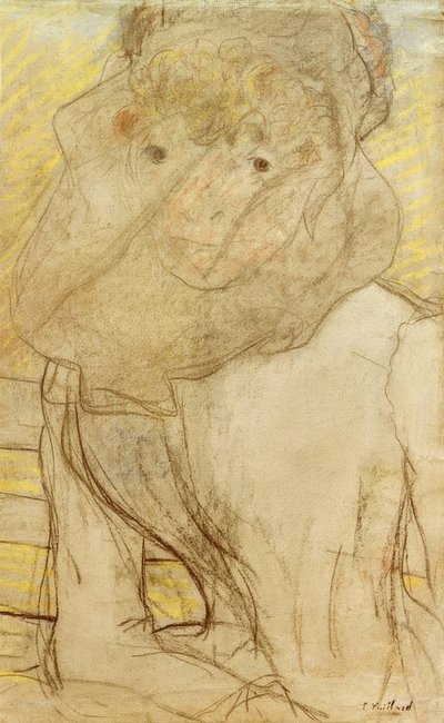Jovem mulher com violeta de Edouard Vuillard