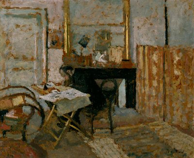 K.X. Roussel Reading, c.1904 (óleo sobre cartão) de Edouard Vuillard