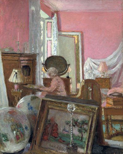 Senhora Hessel em seu quarto no Chateau des Clayes; Madame Hessel em seu quarto no Chateau des Clayes, c.1930-1935 de Edouard Vuillard