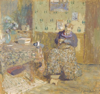 Madame Vuillard Sewing, 1920 de Edouard Vuillard