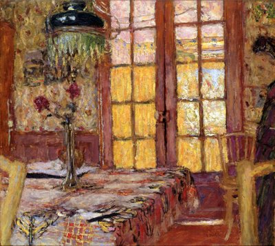 Madame Vuillard na sala de jantar, Vaucresson, c.1919-25 (óleo sobre tábua) de Edouard Vuillard